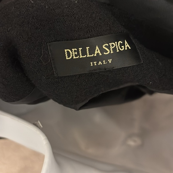 Della Spiga Italy black wool Jacket Pockets Size L - Picture 5 of 15